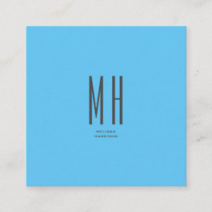 Modern Monogram Berufliche Schlicht Simple Sky Blu Begleitkarte