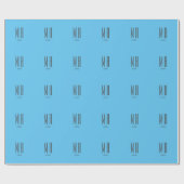 Modern Monogram Berufliche Schlicht Simple Sky Blu Geschenkpapier (Flach)