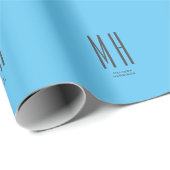 Modern Monogram Berufliche Schlicht Simple Sky Blu Geschenkpapier (Rolleneckpunkt)
