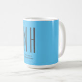 Modern Monogram Berufliche Schlicht Simple Sky Blu Kaffeetasse (VorderseiteRechts)