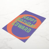 Modern Monogram Birthday Card - Lila, Coral & Co Folieneinladung (Gedreht)