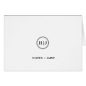 Modern Monogram Black and White Note Card (Vorderseite (Horizontal))