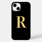 Modern Monogram Black Gold Case-Mate iPhone Hülle (Rückseite)