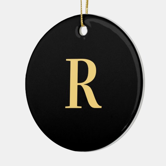 Modern Monogram Black Gold Keramik Ornament (Links)