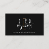 Modern Monogram Black Gold Visitenkarte (Vorderseite)