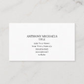 Modern monogram Black Leather Look Business Card Visitenkarte (Rückseite)