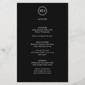 Modern Monogram Black Paper Menu Flyer (Vorne)