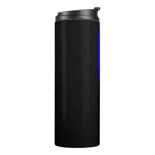 Modern Monogram Blue Black Schlicht Thermosbecher (Nach links gedreht)