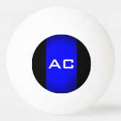 Modern Monogram Blue Black Schlicht Tischtennisball (Vorderseite)
