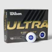 Modern monogram Blue Golf Balls Golfball (Verpackungen)