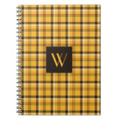 Modern Monogram Brown Kariert Tartan Notizblock (Vorderseite)