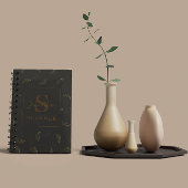 Modern Monogram Business Black - Gold Planer