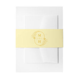 Modern Monogram Butter Yellow Wedding Einladungsbanderole