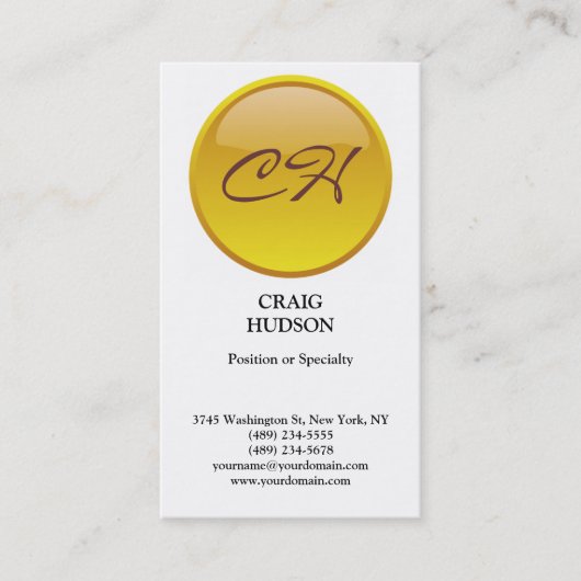 Modern Monogram Button Muster Business Card Visitenkarte (Vorderseite)
