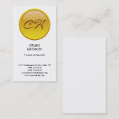 Modern Monogram Button Muster White Business Card Visitenkarte (Vorne/Hinten)