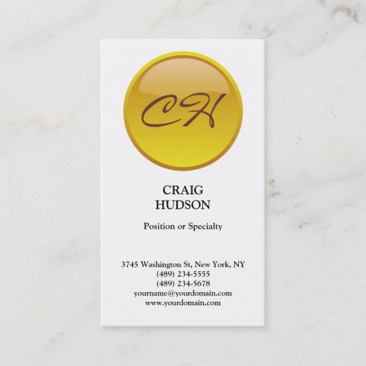 Modern Monogram Button Muster White Business Card Visitenkarte (Vorderseite)