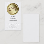 Modern Monogram Button Muster White Business Card Visitenkarte (Vorne/Hinten)