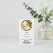 Modern Monogram Button Muster White Business Card Visitenkarte (Stehend Vorderseite)