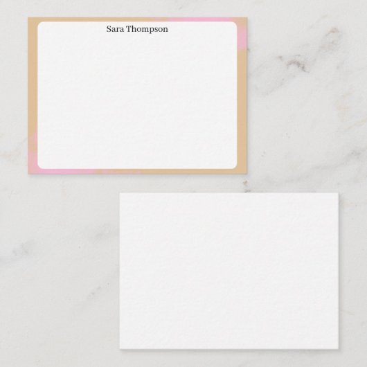 Modern Monogram Classic Black Personal Stationery Mitteilungskarte (Vorne/Hinten)