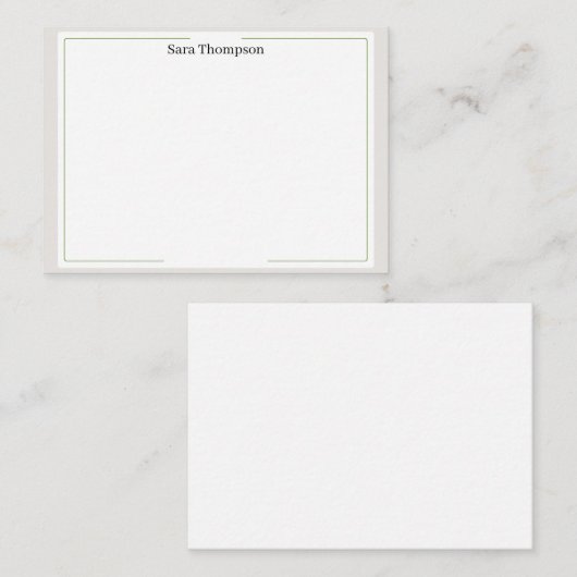 Modern Monogram Classic Black Personal Stationery Mitteilungskarte (Vorne/Hinten)