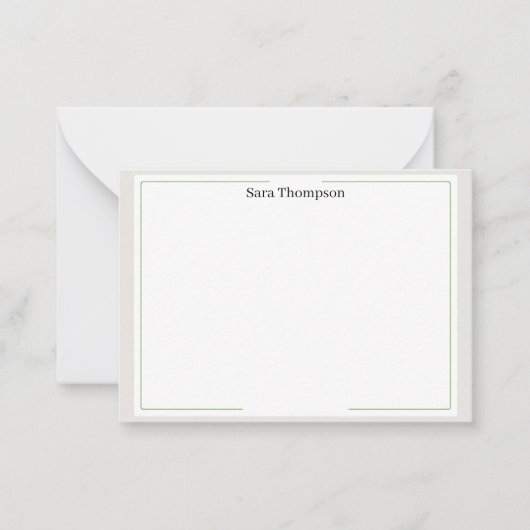 Modern Monogram Classic Black Personal Stationery Mitteilungskarte (Vorderseite)