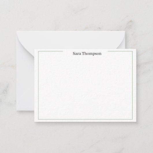 Modern Monogram Classic Black Personal Stationery Mitteilungskarte (Vorderseite)