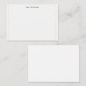 Modern Monogram Classic Black Personal Stationery Mitteilungskarte (Vorne/Hinten)