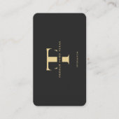 Modern Monogram Company Logo F T Black Gold Visitenkarte (Vorderseite)