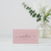 Modern Monogram Cosmetologin Esthetician Pink Visitenkarte (Stehend Vorderseite)