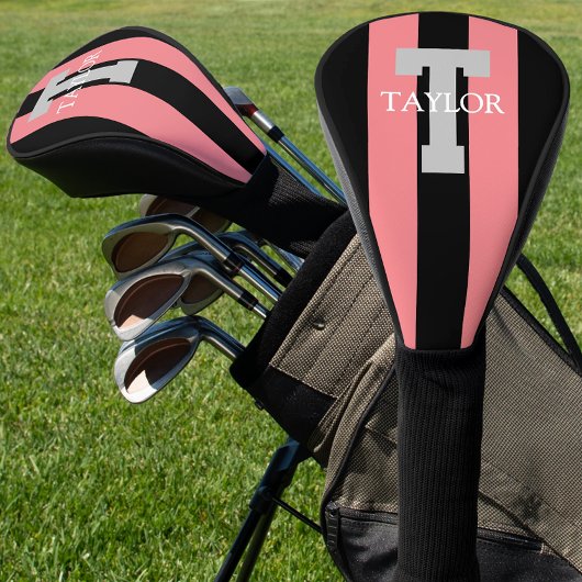 Modern Monogram Custom Pink Golf Headcover