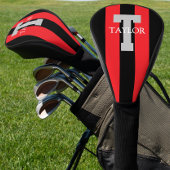 Modern Monogram Custom Red Golf Headcover