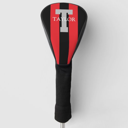 Modern Monogram Custom Red Golf Headcover (Vorderseite)