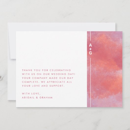 Modern Monogram Dankeschön-Karte (Rückseite)