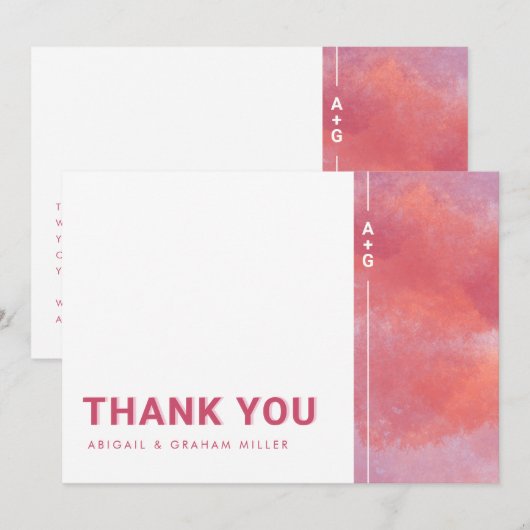 Modern Monogram Dankeschön-Karte (Vorne/Hinten)