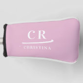Modern Monogram Feminine Pink Putter Golf Headcover (Vorderseite)