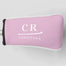 Modern Monogram Feminine Pink Putter Golf Headcover