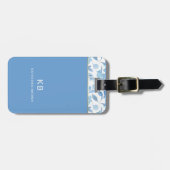 Modern Monogram flower Pattern Trendy Stylish  Gepäckanhänger (Vorderseite horizontal)