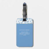 Modern Monogram flower Pattern Trendy Stylish  Gepäckanhänger (Rückseite vertikal)