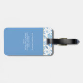 Modern Monogram flower Pattern Trendy Stylish  Gepäckanhänger (Rückseite horizontal)