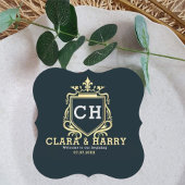  Modern monogram gold calligraphy wedding  Untersetzer