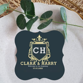  Modern monogram gold calligraphy wedding  Untersetzer