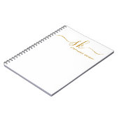 Modern Monogram Gold Script Calligraphy Custom Notizblock (Linke Seite)