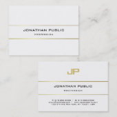 Modern Monogram Gold Strip Design Template Visitenkarte (Vorne/Hinten)