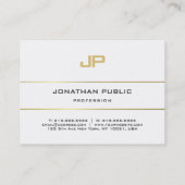 Modern Monogram Gold Strip Design Template Visitenkarte (Rückseite)