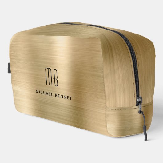 Modern Monogram Gold Waschbeutel (Rechte Ecke)