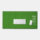 Modern Monogram Golfer Green Grass Funny Schreibtischunterlage (Tastatur & Maus)