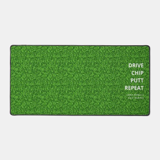 Modern Monogram Golfer Green Grass Funny Schreibtischunterlage (Vorderseite)