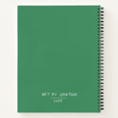 Modern Monogram Green Artist Sketchbook Notizblock (Rückseite)