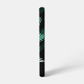 Modern Monogram Green Blätter Pattern Samsung Galaxy Hülle (Linke Seite)