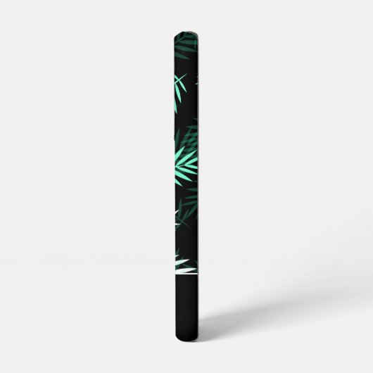 Modern Monogram Green Blätter Pattern Samsung Galaxy Hülle (Linke Seite)